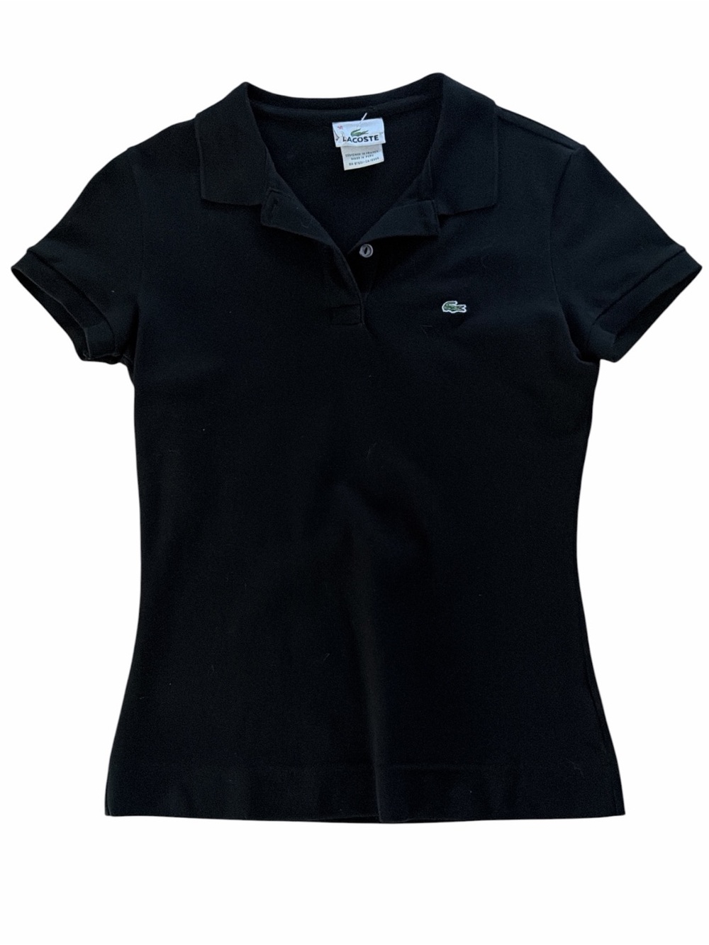Lacoste Women's Black Classic Polo Top